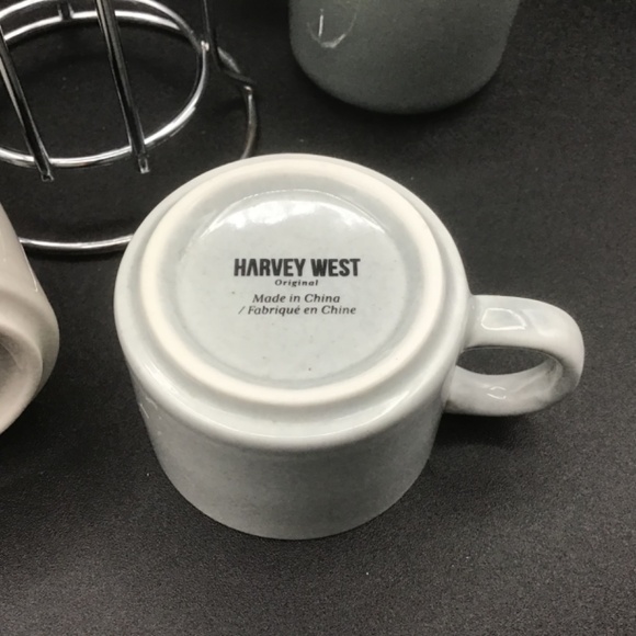 Harvey West Stacking Assorted Ceramic Espresso Cups With Stand Set of 4 - Picture 9 of 9
